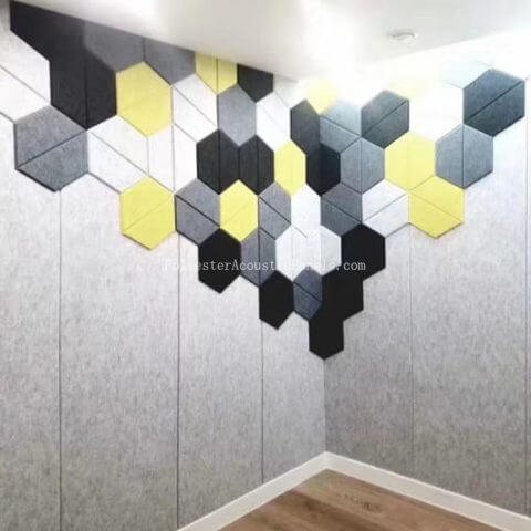 Hexagon Sound Absorbing Panels Polyester Acoustic Panels